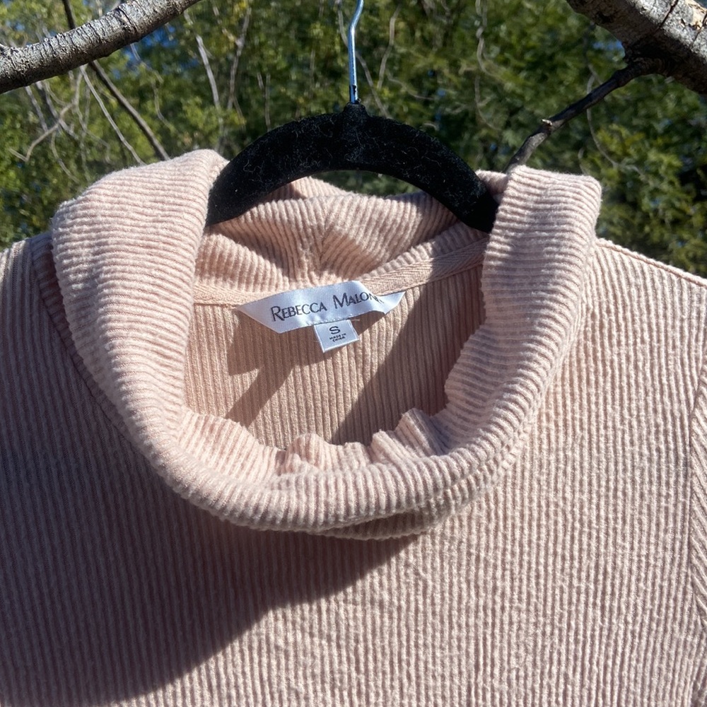 ButterSoft Light Pink Ribbed Turtleneck - Picture 2 of 4